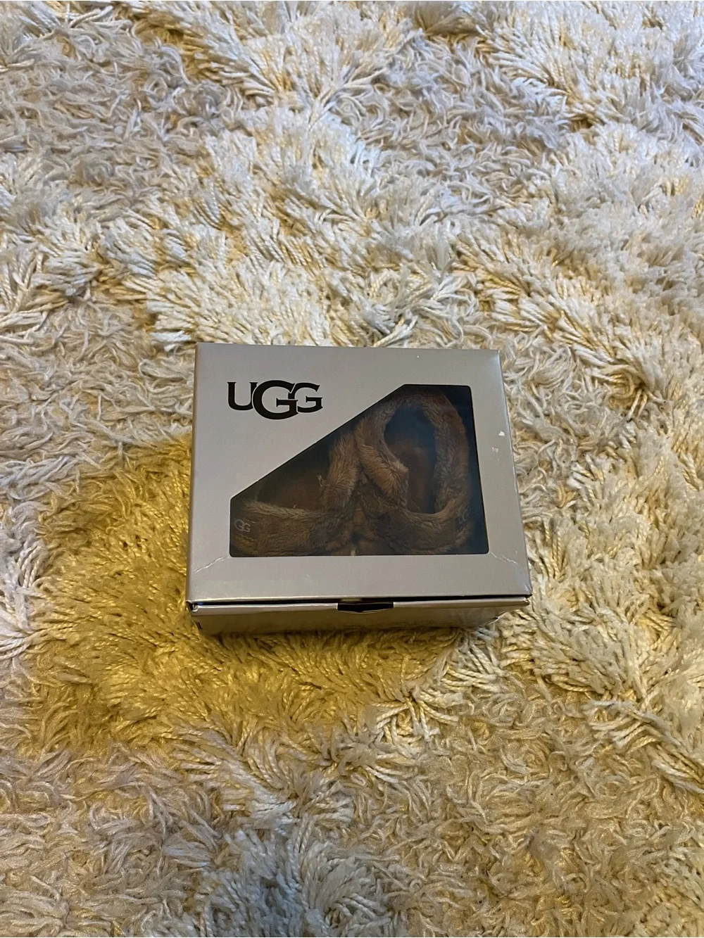 UGG Chestnut Plush Baby Slippers with Hook Strap